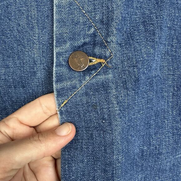 Vtg 70s Wrangler Jean Jacket Mens 40L? Denim Made in USA Trucker Country Western - Picture 6 of 14